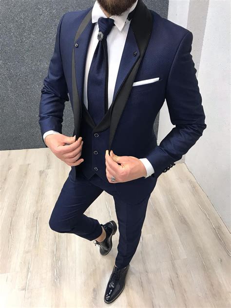 groom navy blue suit